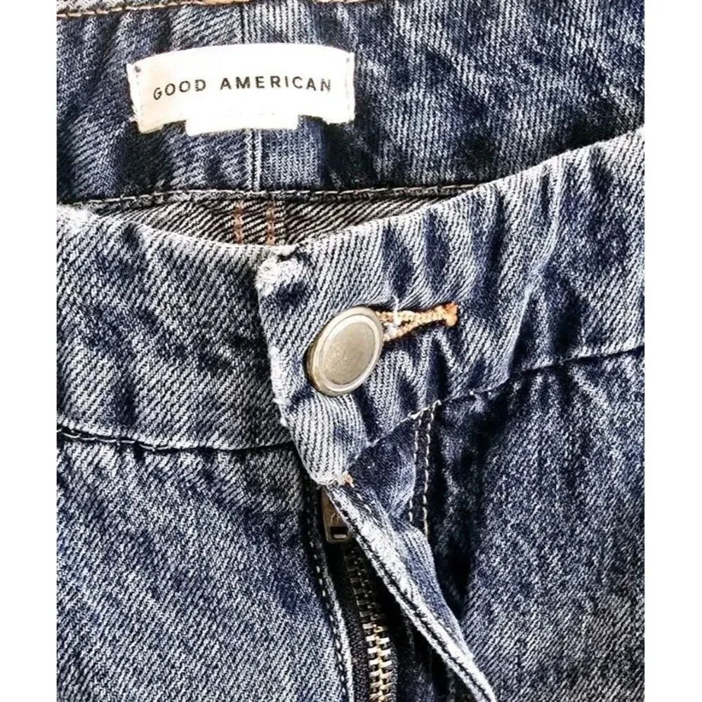 Good American Good 90's Straight Size 12/31 Distressed Baggy Jeans - Picture 9 of 12